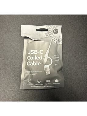 New Bytech 4 Foot USB-C Coiled Cable